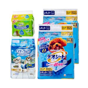 【送料無料】定期便　ペットシーツ　レギュラー　１１２枚×２個＋デオクリーン　ウェットティッシュ　つめかえ用＋マナーウェア　男の子　Ｍ｜chanet