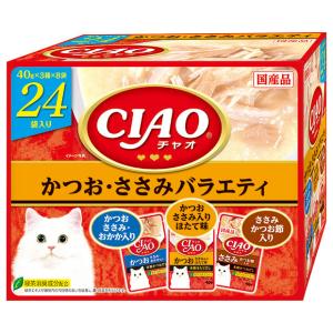 いなば　ＣＩＡＯ　チャオ　パウチ　２４袋入り　かつお・ささみバラエティ　４０ｇ×２４袋