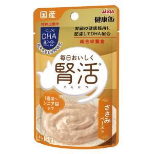 アイシア　国産健康缶パウチ　腎活　ささみペースト　４０ｇ×１２　国産　猫　キャットフード　ウェット｜chanet