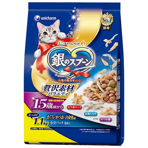 キャットフード　銀のスプーン　贅沢素材バラエティ　腎臓の健康維持用　１５歳頃から　まぐろ・かつお・白...