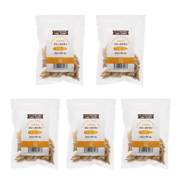 フリーズドライ　ハニーワーム　５０ｇ（１０ｇ×５袋）　タンパク質が必要な小動物爬虫類用　無添加　無着...