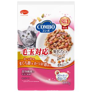 キャットフード　コンボ　キャット　毛玉対応　かつお味・まぐろ節・かつお節添え　６００ｇ（１２０ｇ×５袋）｜chanet