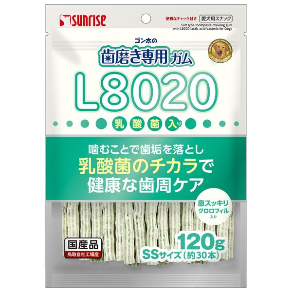 サンライズ　ゴン太の歯磨き専用ガム　ＳＳサイズ　Ｌ８０２０乳酸菌入り　クロロフィル入り　１２０ｇ