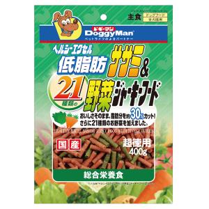 ドギーマン　ヘルシーエクセル低脂肪ササミ＆２１種類の野菜ジャーキーフード　４００ｇ