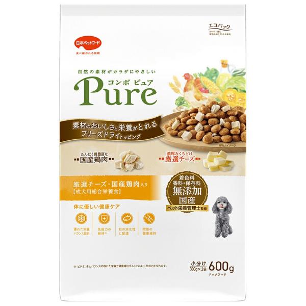 ドッグフード　コンボ　ピュア　ドッグ　厳選チーズ・国産鶏肉入り　６００ｇ（３００ｇ×２袋）
