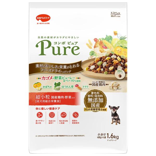 ドッグフード　コンボ　ピュア　ドッグ　超小粒　１．６ｋｇ（４００ｇ×４袋）
