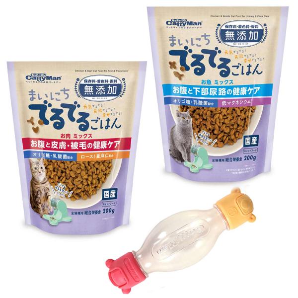 キャットフード　キャティーマン　にゃんこのでるでるボトル　フードセット