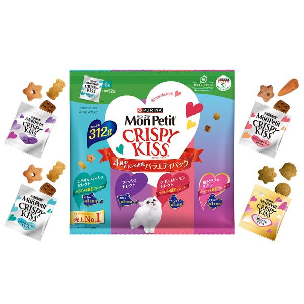 モンプチ　クリスピーキッス　バラエティパック　４種のチキン＆お魚　３１２ｇ×８袋