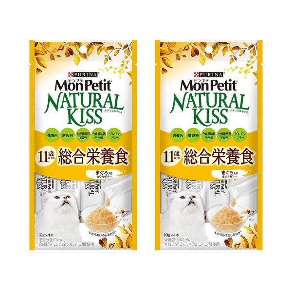 モンプチ　ナチュラルキッス　１１歳以上用総合栄養食　まぐろ入りまぐろゼリー　４０ｇ（１０ｇ×４本）×...