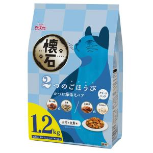 キャットフード　懐石　２つのごほうび　かつお節添えペア　１．２ｋｇ（３００ｇ×４袋）　猫フード　国産