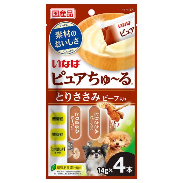 いなば　ピュアちゅ〜る　とりささみ　ビーフ入り　１４ｇ×４本