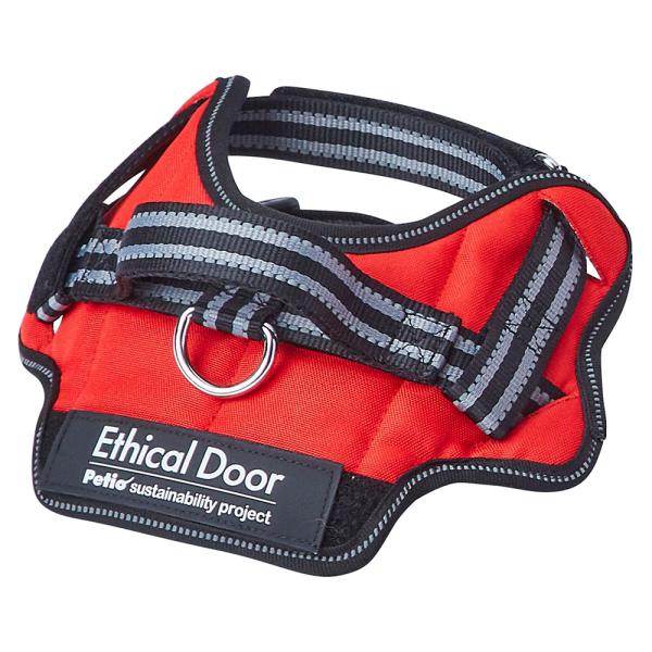 アウトレット品　犬用胴輪　ＥｔｈｉｃａｌＤｏｏｒ　イージーウェアハーネス　Ｓ　レッド　訳あり