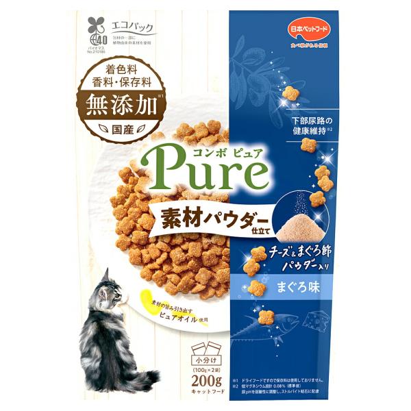 キャットフード　コンボ　ピュア　キャット　まぐろ味・チーズ＆まぐろ節パウダー仕立て　２００ｇ
