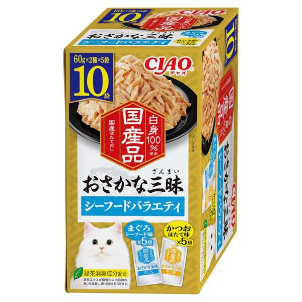 いなば　ＣＩＡＯ　おさかな三昧　１０袋入り　シーフードバラエティ　６０ｇ×１０袋