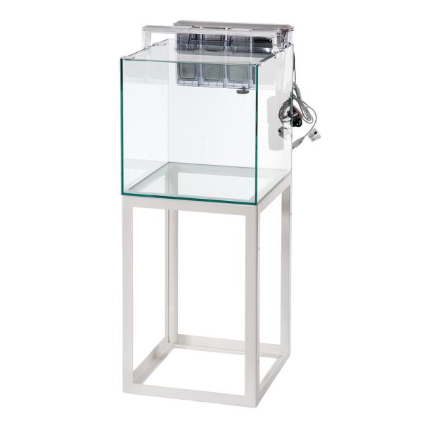 水槽セット　ＧＥＸ　グラステリア　３００キューブ　水槽台（ホワイト）＋外掛けフィルター＋照明セット　...