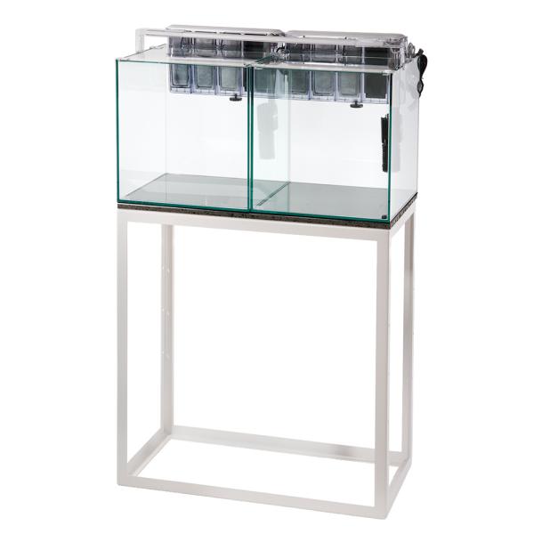 水槽セット　ＧＥＸ　グラステリア　３００キューブ×２　水槽台（ホワイト）＋外掛けフィルター＋照明セッ...