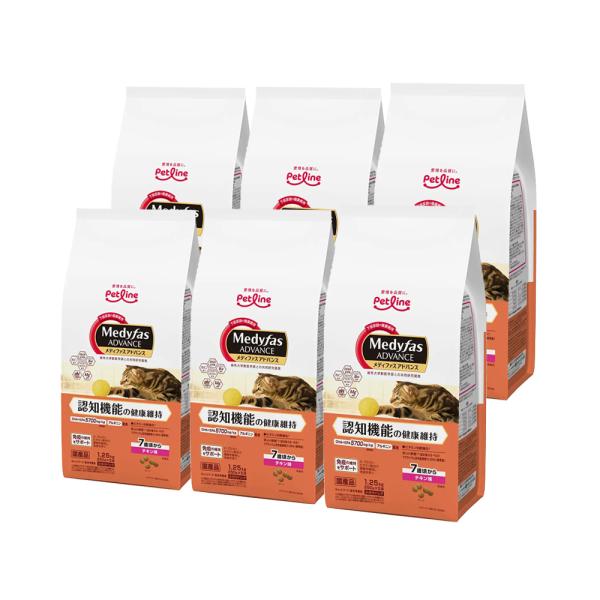 メディファス　アドバンス　認知機能の健康維持　７歳頃から　チキン味　１．２５ｋｇ×６　猫　キャットフ...