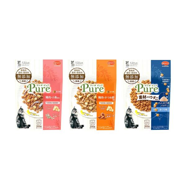 キャットフード　コンボ　ピュア　キャット　２００ｇ　３種各１個　まぐろ大好きセット