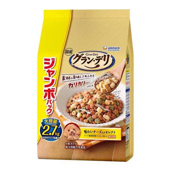 【ジャンボパック】グランデリ　ドッグフード　ドライ　カリカリ仕立て　成犬用　味わいチーズ入りセレクト...