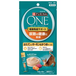 ピュリナワン　おやつ　健康免疫サポート　尿路の健康に配慮　ほたて入りサーモン＆かつおペースト　５６ｇ