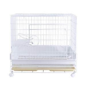 アウトレット品 衛生的で丈夫なうさぎの鉄製ケージ ホワイト＆イエロー組立確認済 沖縄別途送料