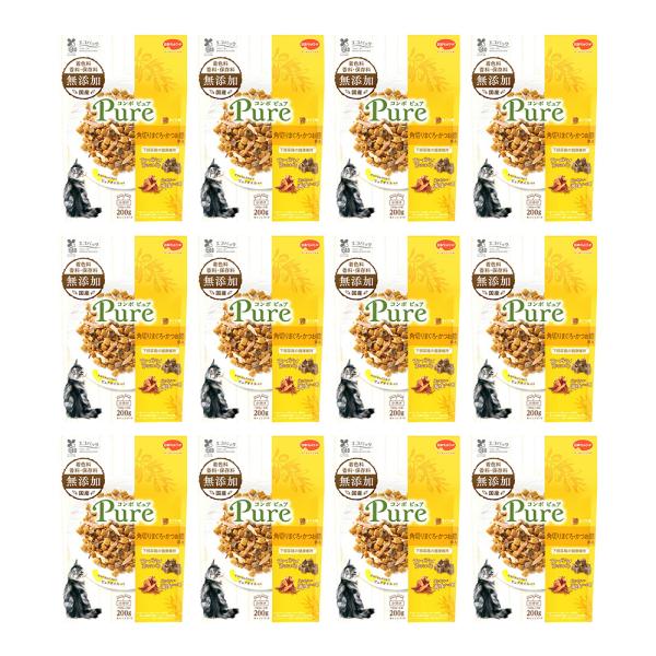キャットフード　コンボ　ピュア　キャット　まぐろ味・角切りまぐろ・かつお節添え　２００ｇ×１２