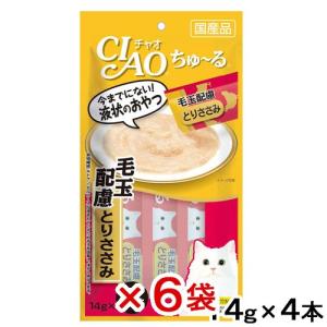 いなば　ちゅ〜る　毛玉配慮　とりささみ　１４ｇ×４本　６袋入り　ちゅーる　チュール　猫｜chanet