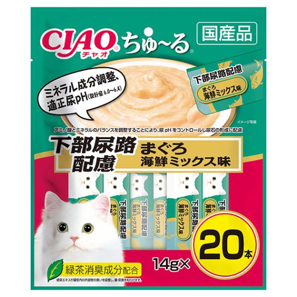 いなば　ちゅ〜る　下部尿路配慮　まぐろ　海鮮ミックス味　１４ｇ×２０本　ちゅーる　チュール　猫