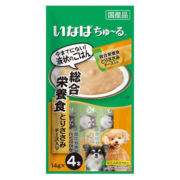 いなば　ちゅ〜る　総合栄養食　とりささみ　チーズ入り１４ｇ×４本　犬用　ちゅーる　チュール