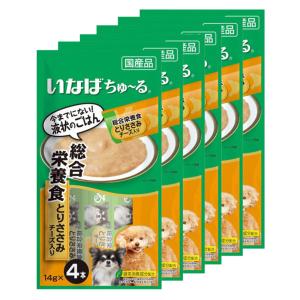 いなば　ちゅ〜る　総合栄養食　とりささみ　チーズ入り１４ｇ×４本　犬用　１ボール６袋入り　ちゅーる　チュール｜chanet