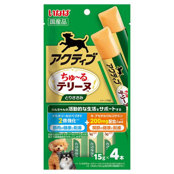 いなば　アクティブちゅ〜るテリーヌ　とりささみ　１５ｇ×４本
