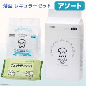 アソート ペットシーツ 薄型レギュラー160枚 ＋お散歩マナー うんち処理袋100枚 ＋ウェットティッシュ1袋 お一人様1点限り