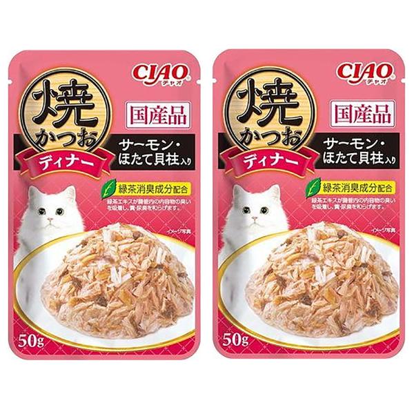 いなば　ＣＩＡＯ　焼かつおディナー　サーモン・ほたて貝柱入り　５０ｇ×２袋