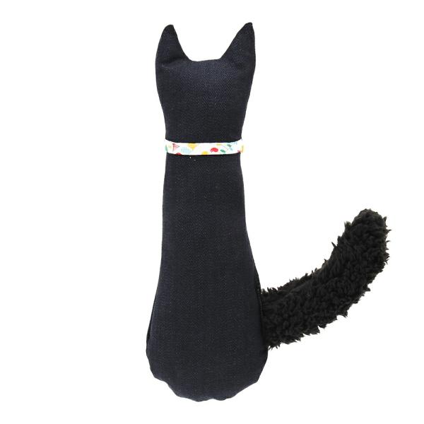 けって遊べる猫のぬいぐるみ　黒しっぽ　猫用おもちゃ　ハンドメイド