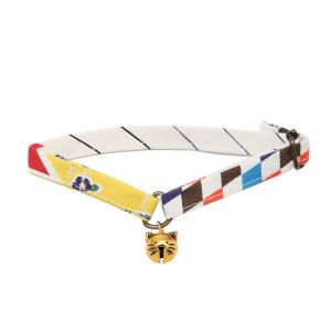 Leaf corp キャットチョーカー パーティーカラー 猫鈴 首輪 首周り30cmまで 柄お任せ ハンドメイド