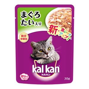 ボール売り　カルカン　パウチ　ジューシーゼリー仕立て　まぐろとたい　成猫用　７０ｇ×１６袋　キャットフード