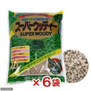猫砂 お一人様1点限り 固まる木製猫砂 スーパーウッディー 7L 猫砂 おがくず 固まる 燃やせる 6袋入り
