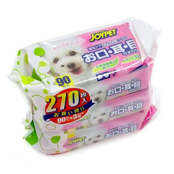 ジョイペット　ウェットティッシュ　お口・耳・目のまわり用　３個パック　犬　猫　ペット用ウェットティッ...