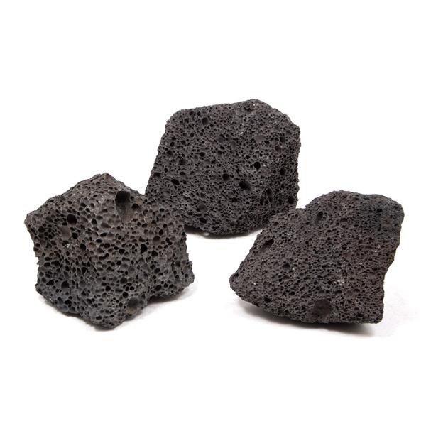形状お任せ　黒溶岩石　Ｓサイズ（約８〜１３ｃｍ）　３個　アクアリウム　レイアウト素材