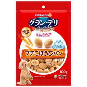 ユニチャーム　グラン・デリ　きょうのごほうび　プチごほうびパン　ミルク味　１００ｇ　犬　おやつ　銀のさら｜チャーム charm ヤフー店