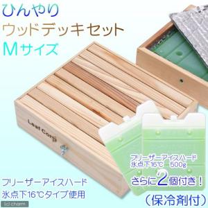 ひんやりウッドデッキセット（保冷剤付）　Ｍサイズ　＋　交換用保冷剤　２個付　アルミプレート　タイル　ひんやり｜chanet