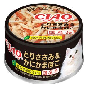 いなば　ＣＩＡＯ　チャオ　ホワイティ　とりささみ＆かにかまぼこ　８５ｇ×２４缶｜chanet