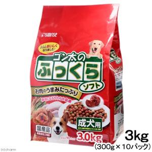 サンライズ　ゴン太のふっくらソフト　成犬用　３ｋｇ（３００ｇ×１０パック）｜chanet