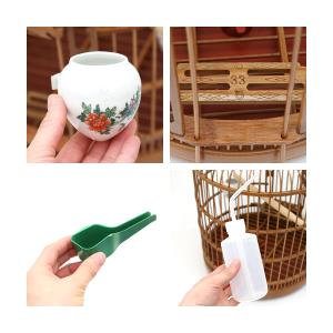鳥籠 アンティーク 竹カゴ 丸型 小(直径34...の詳細画像2