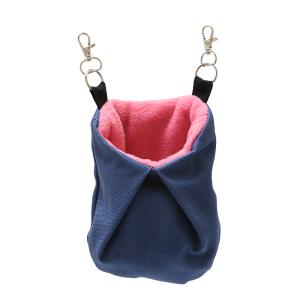 小動物のポケット型寝袋 デニム＆ピンクフリース ハンドメイド モモンガ デグー