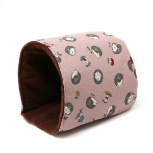小動物のかまぼこハウス　ハリネズミ柄　ピンク　ハンドメイド　ハリネズミ　モルモット