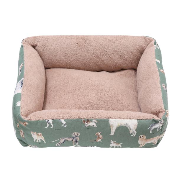ふんわりあたたか　わんこのソファー　グリーン　ハンドメイド　犬　用品　Ｌｅａｆ