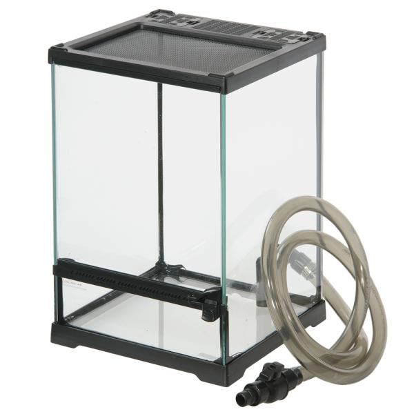 爬虫類ケージ　テラスペース　２１×２１×３０ｃｍ　穴あり　ドレン付き　爬虫類　両生類　飼育ケージ　テ...