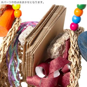 イ草の大型インコのおもちゃ船 天然素材鳥用おも...の詳細画像3