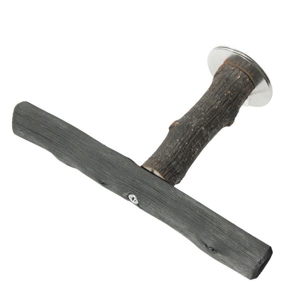 小鳥の爪とぎ用　備長炭のとまり木　Ｔ字型　ケージ用　（中）